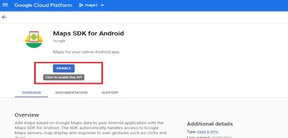 Enabling the Google Maps API.